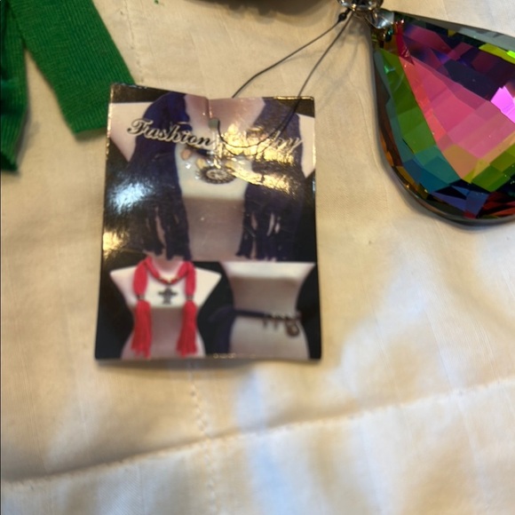 Coldwater Creek Green and Silver Scarf Wrap - Picture 3 of 5